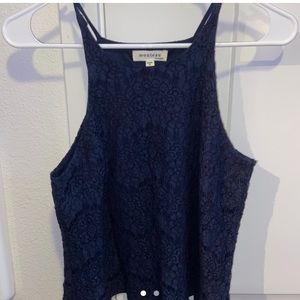 Lace halter tank top